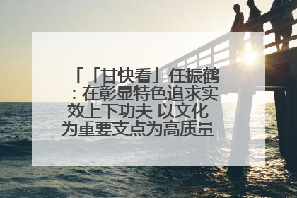 「甘快看」任振鹤：在彰显特色追求实效上下功夫 以文化为重要支点为高质量发展增添动能