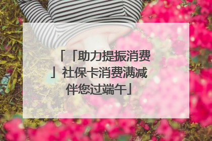 「助力提振消费」社保卡消费满减伴您过端午
