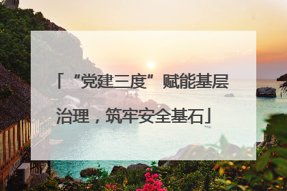 “党建三度”赋能基层治理，筑牢安全基石