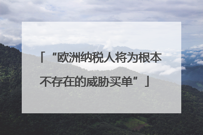 “欧洲纳税人将为根本不存在的威胁买单”