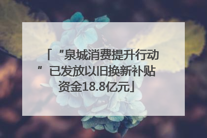“泉城消费提升行动”已发放以旧换新补贴资金18.8亿元