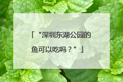 “深圳东湖公园的鱼可以吃吗？”