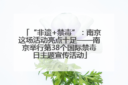 “非遗+禁毒”：南京这场活动亮点十足——南京举行第38个国际禁毒日主题宣传活动