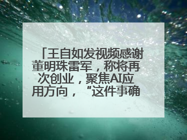 王自如发视频感谢董明珠雷军，称将再次创业，聚焦AI应用方向，“这件事确实来钱快”