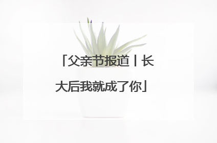 父亲节报道丨长大后我就成了你
