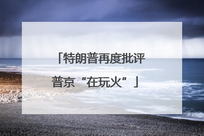 特朗普再度批评普京“在玩火”