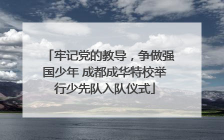 牢记党的教导，争做强国少年 成都成华特校举行少先队入队仪式