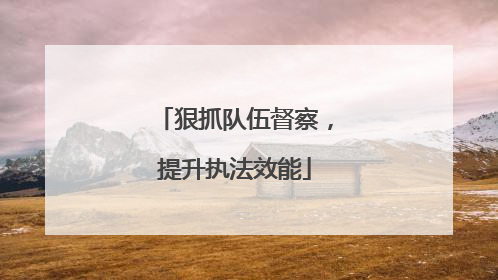 狠抓队伍督察，提升执法效能