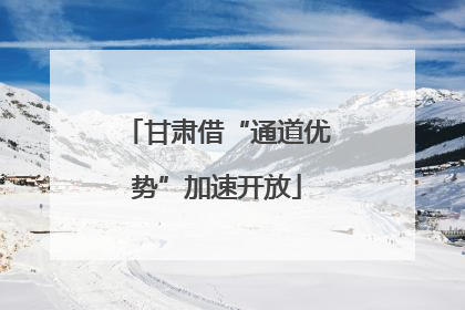 甘肃借“通道优势”加速开放