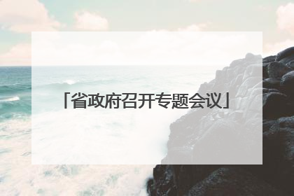 省政府召开专题会议