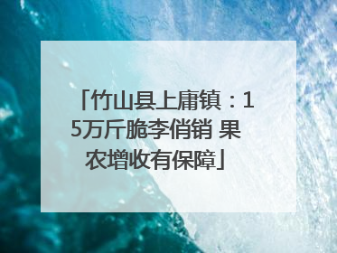 竹山县上庸镇：15万斤脆李俏销 果农增收有保障