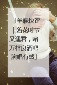 羊晚快评｜落花时节又逢君，睹万梓良酒吧演唱有感