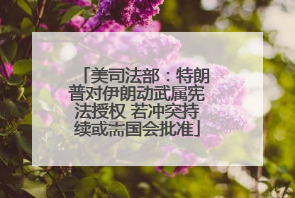 美司法部：特朗普对伊朗动武属宪法授权 若冲突持续或需国会批准