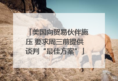 美国向贸易伙伴施压 要求周三前提供谈判“最佳方案”