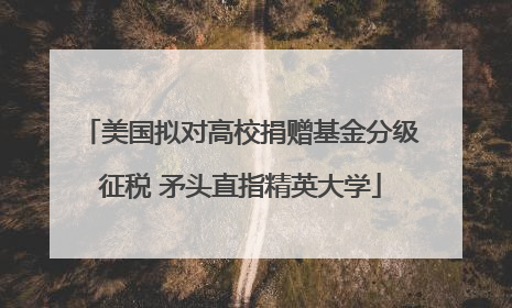 美国拟对高校捐赠基金分级征税 矛头直指精英大学