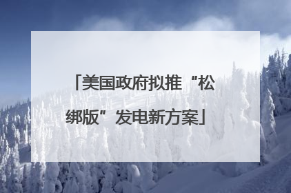 美国政府拟推“松绑版”发电新方案