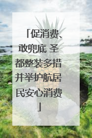 促消费、敢兜底 圣都整装多措并举护航居民安心消费