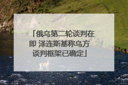 俄乌第二轮谈判在即 泽连斯基称乌方谈判框架已确定