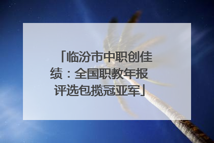 临汾市中职创佳绩：全国职教年报评选包揽冠亚军
