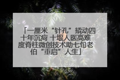 一厘米“针孔”撬动四十年沉疴 十堰人医高难度脊柱微创技术助七旬老伯“重启”人生