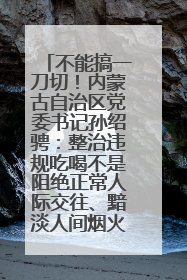 不能搞一刀切！内蒙古自治区党委书记孙绍骋：整治违规吃喝不是阻绝正常人际交往、黯淡人间烟火