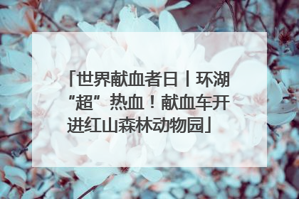 世界献血者日丨环湖“超”热血！献血车开进红山森林动物园