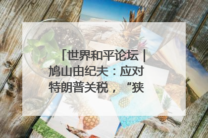 世界和平论坛｜鸠山由纪夫：应对特朗普关税，“狭路相逢勇者胜”