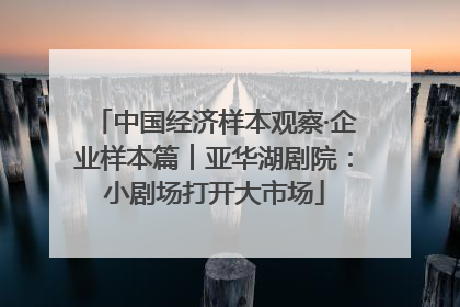 中国经济样本观察·企业样本篇︱亚华湖剧院：小剧场打开大市场