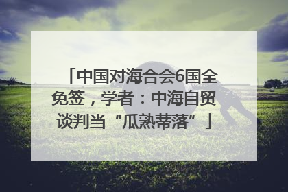 中国对海合会6国全免签，学者：中海自贸谈判当“瓜熟蒂落”