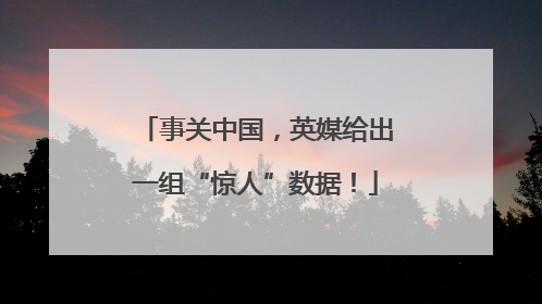 事关中国，英媒给出一组“惊人”数据！