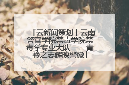 云新闻策划丨云南警官学院禁毒学院禁毒学专业大队——青衿之志辉映警徽