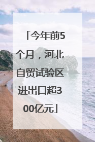 今年前5个月，河北自贸试验区进出口超300亿元