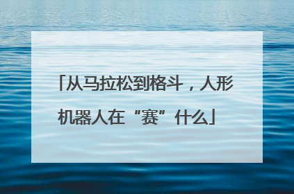 从马拉松到格斗，人形机器人在“赛”什么