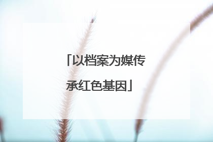 以档案为媒传承红色基因