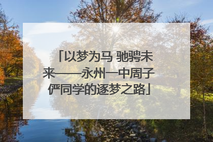 以梦为马 驰骋未来——永州一中周子俨同学的逐梦之路