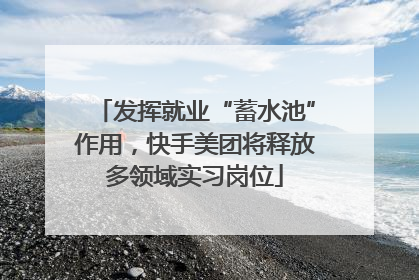 发挥就业“蓄水池”作用，快手美团将释放多领域实习岗位