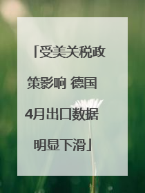 受美关税政策影响 德国4月出口数据明显下滑