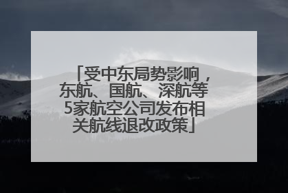 受中东局势影响，东航、国航、深航等5家航空公司发布相关航线退改政策