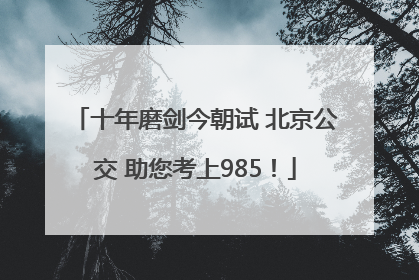 十年磨剑今朝试 北京公交 助您考上985！