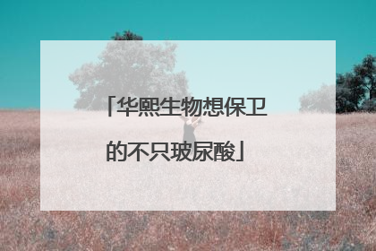 华熙生物想保卫的不只玻尿酸