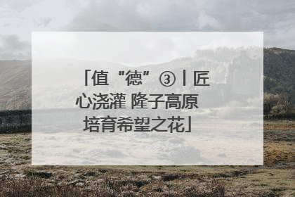 值“德”③丨匠心浇灌 隆子高原培育希望之花