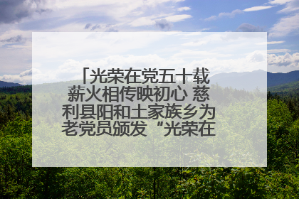 光荣在党五十载 薪火相传映初心 慈利县阳和土家族乡为老党员颁发“光荣在党50年”纪念章