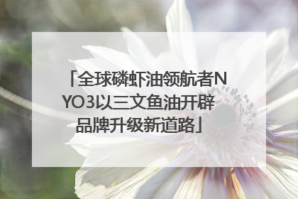 全球磷虾油领航者NYO3以三文鱼油开辟品牌升级新道路