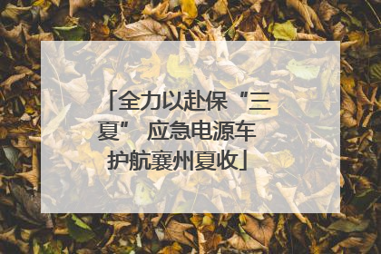 全力以赴保“三夏” 应急电源车护航襄州夏收