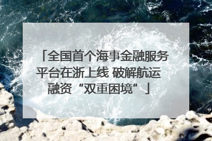 全国首个海事金融服务平台在浙上线 破解航运融资“双重困境”