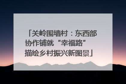 关岭围墙村：东西部协作铺就“幸福路” 描绘乡村振兴新图景