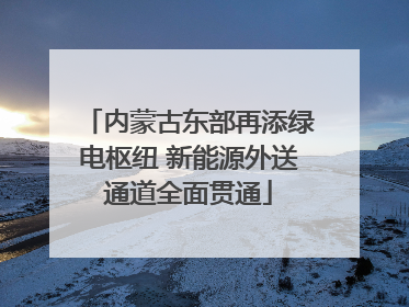 内蒙古东部再添绿电枢纽 新能源外送通道全面贯通