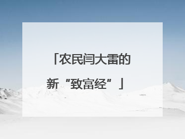 农民闫大雷的新“致富经”