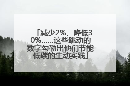 减少2%、降低30%……这些跳动的数字勾勒出他们节能低碳的生动实践
