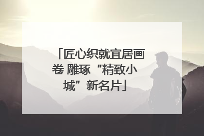 匠心织就宜居画卷 雕琢“精致小城”新名片